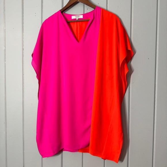 CROSBY by Mollie Burch Renee Shift Dress pink and Orange colorblock size XS - Picture 3 of 14